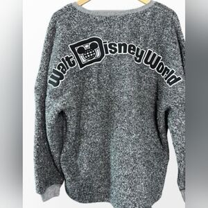 Black fuzzy Disney Spirit Jersey with Black & White detailing Disney World XS